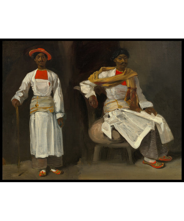 Two studies of an Indian from Calcutta, seated and standing