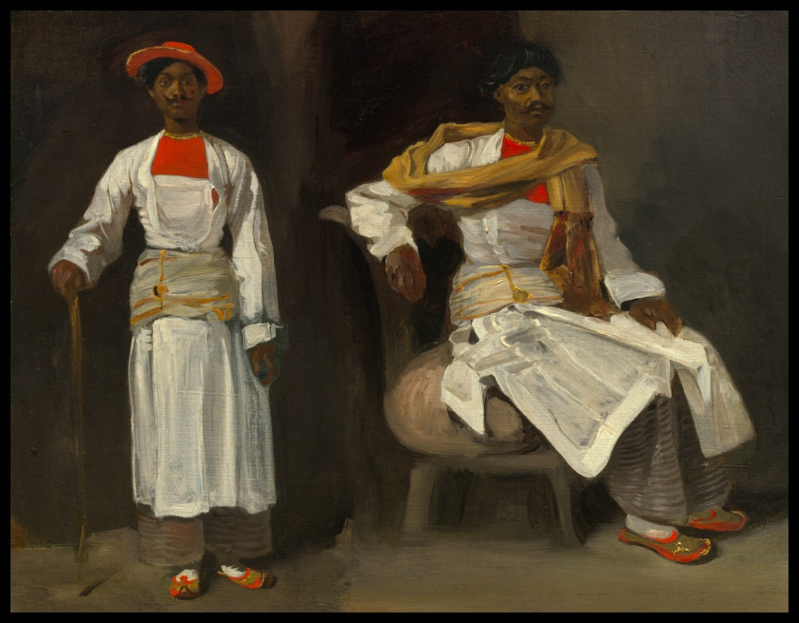 Deux études d'un Indien de Calcutta, assis et debout