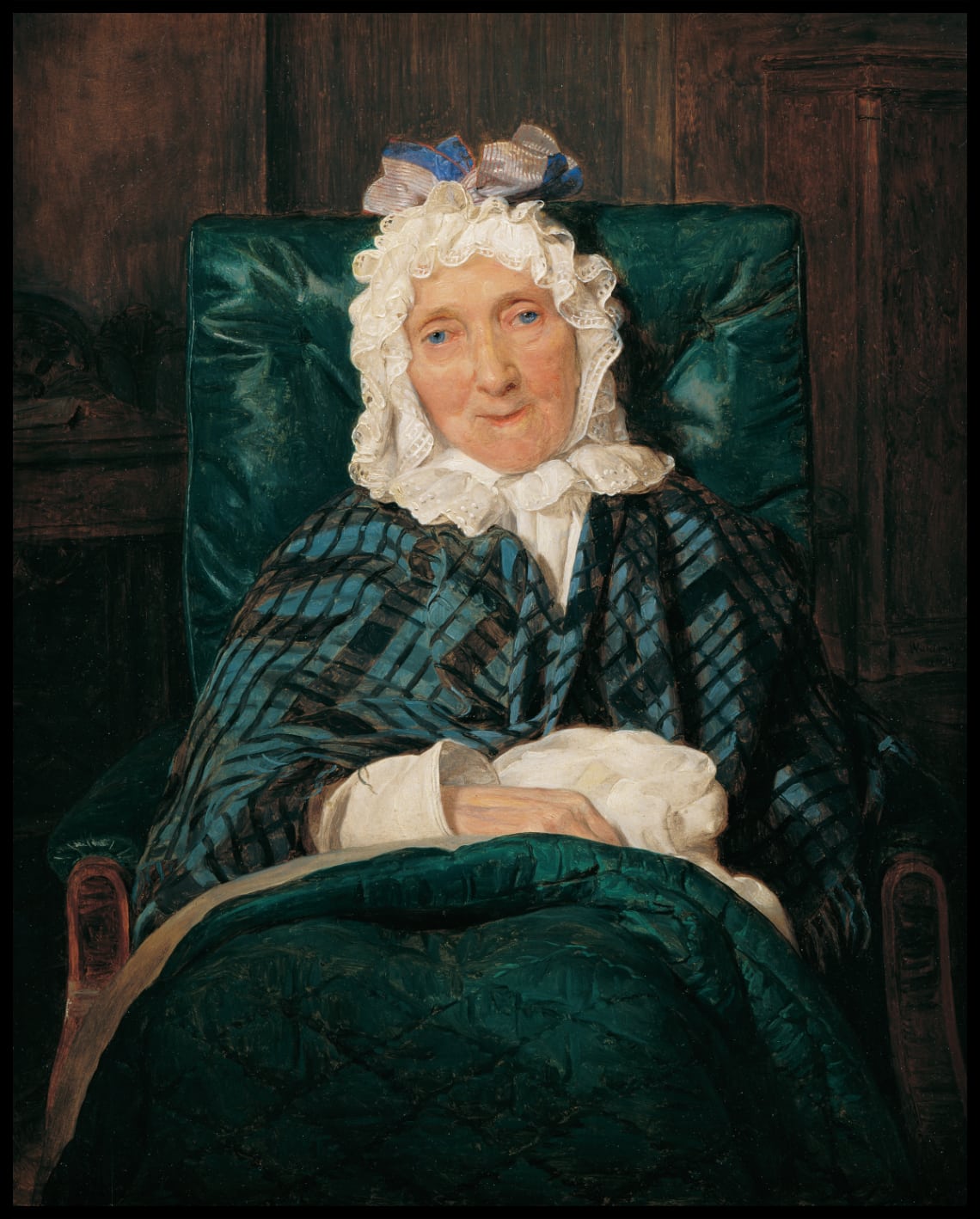 Aloisia Eltz in the armchair