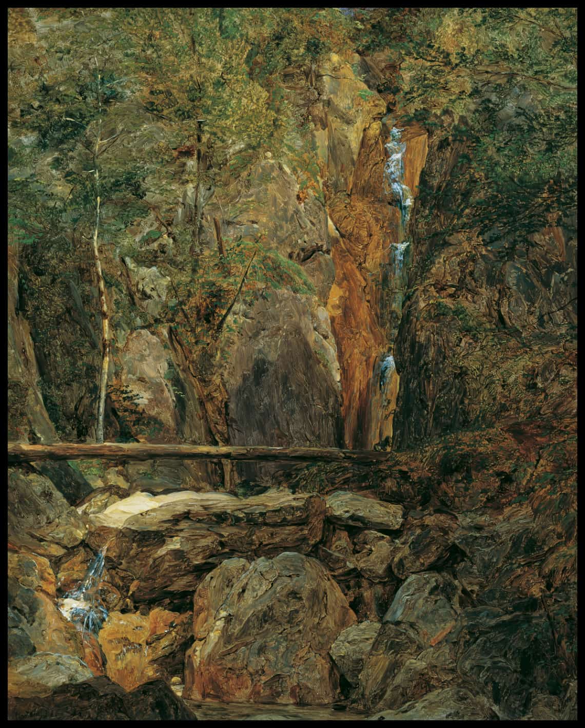 Der Hohenzollern Wasserfall im Jainzental, nächst dem Sophien Doppelblick bei Ischl