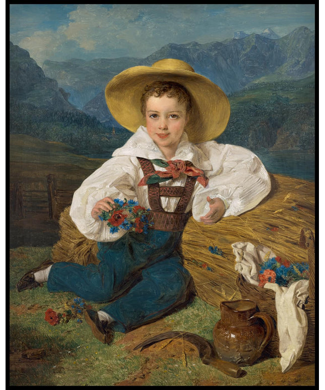 Graf Demetrius Apraxin als Kind vor einer Berglandschaft