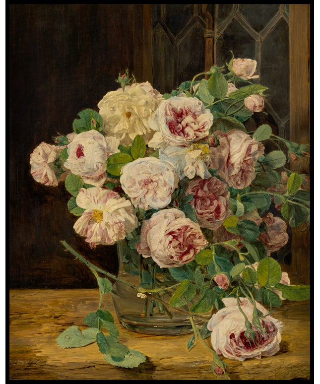 Rosenstrauß am Fenster