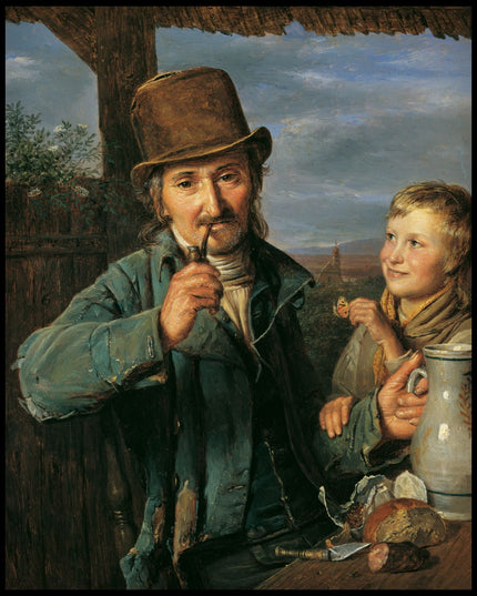 Taglöhner mit seinem Sohn