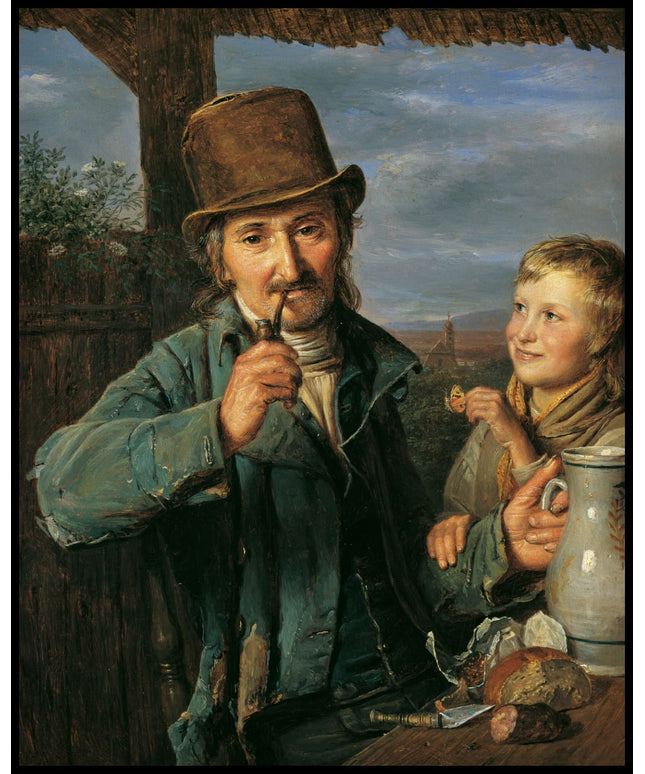 Taglöhner mit seinem Sohn