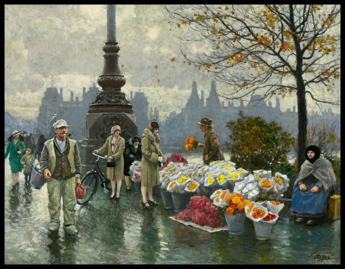 Flowersellers At Dr. Louises Bro (Queen Louise's Bridge) à Copenhague
