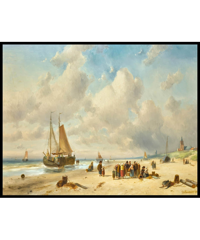 Fisherfolk On The Beach