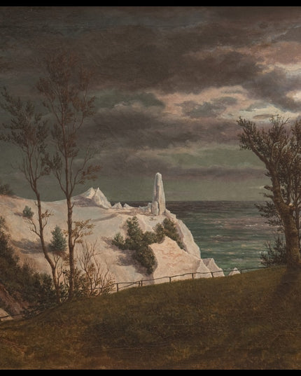 The Summer Spire on the Chalk Cliffs of the Island Møn. Moonlight