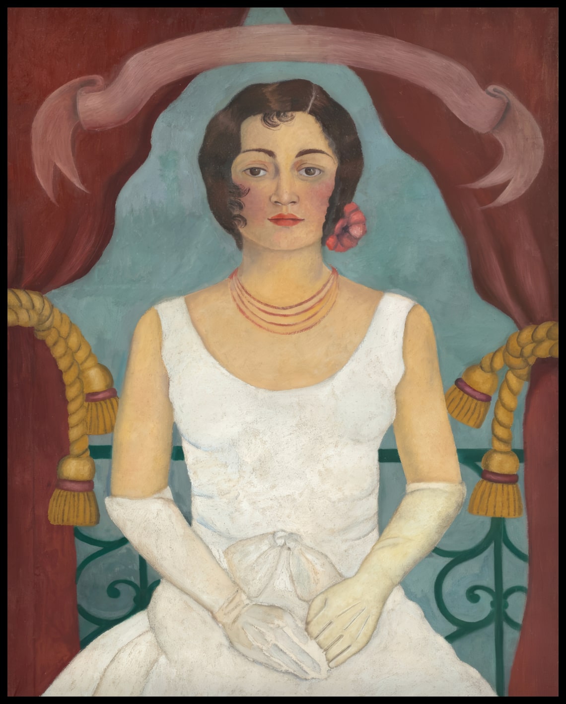 Portrait d'une dame en blanc
