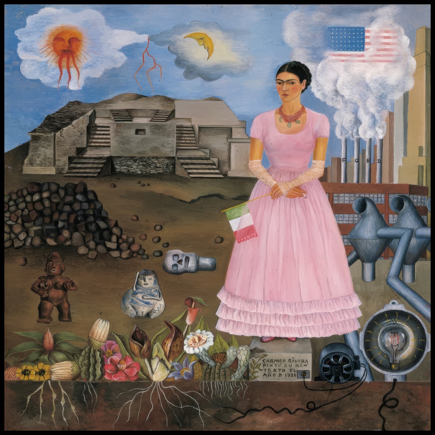 Autoportrait sur la frontière entre le Mexique et les États-Unis