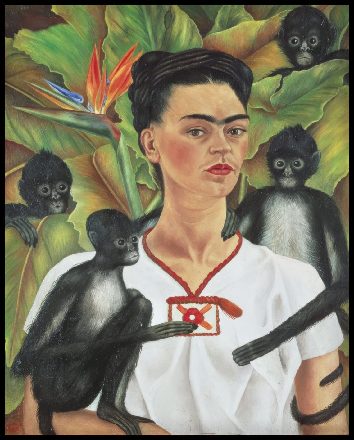 Autoportrait avec des singes