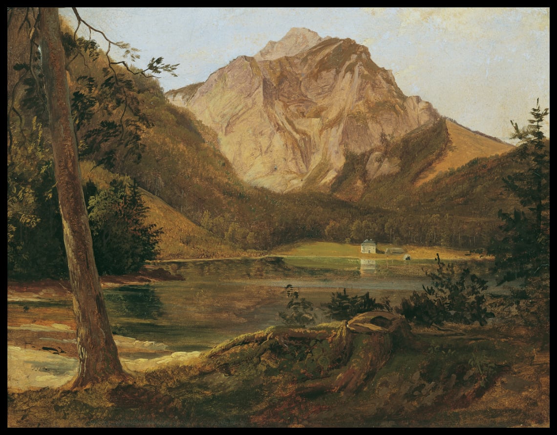 Der vordere Langbathsee mit dem Höllengebirge