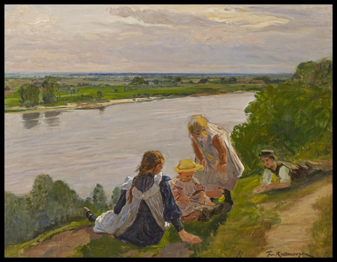 Kindergruppe am Hochufer der Elbe bei Lauenburg
