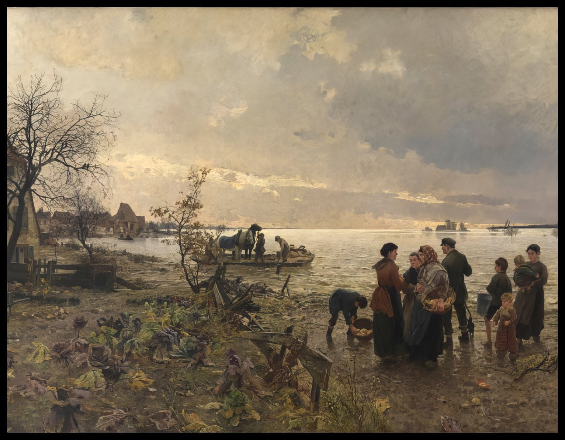 Rheinüberschwemmung bei Karlsruhe im Jahre 1887