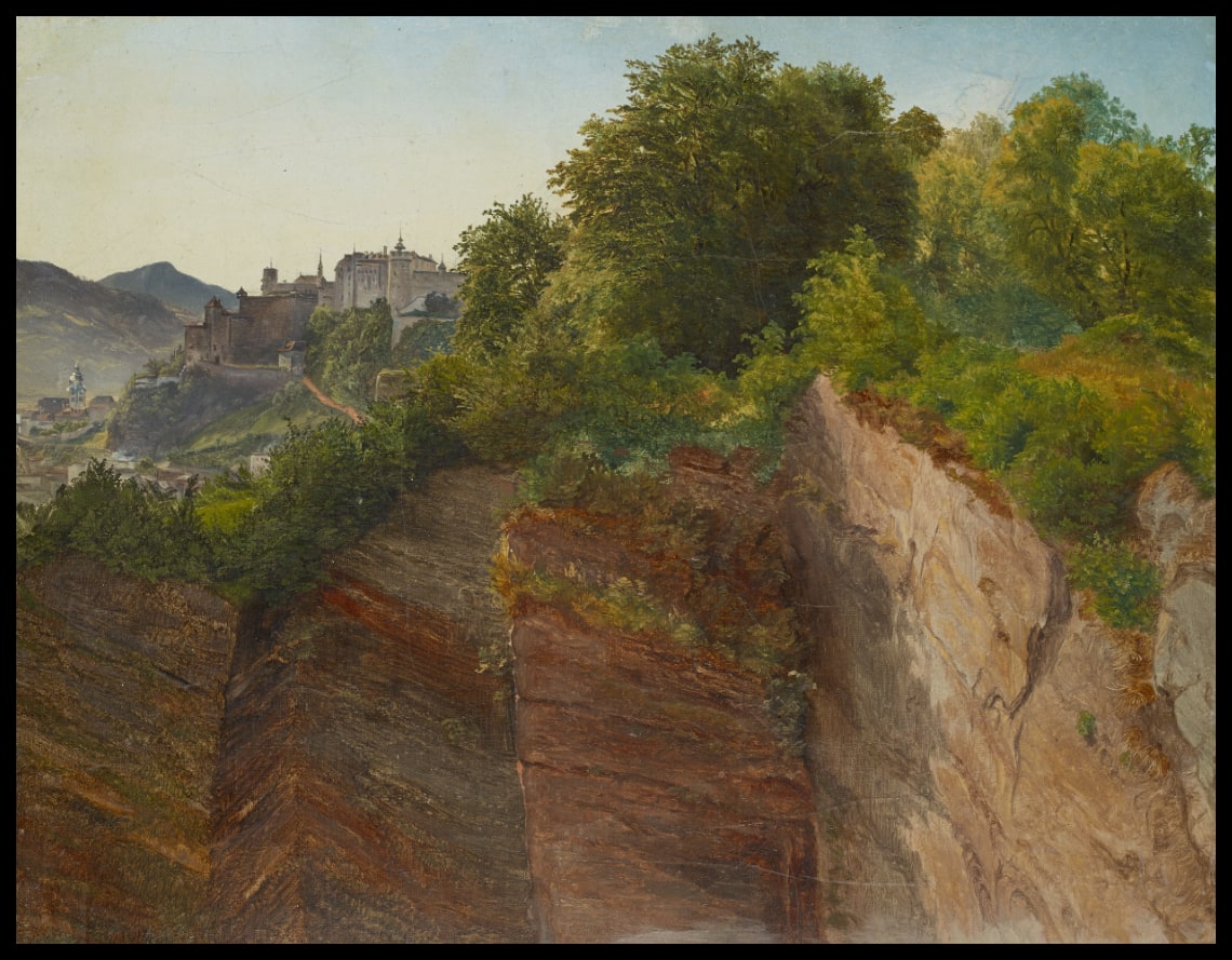 Blick vom Salzburger Mönchsberg auf die Festung Hohensalzburg