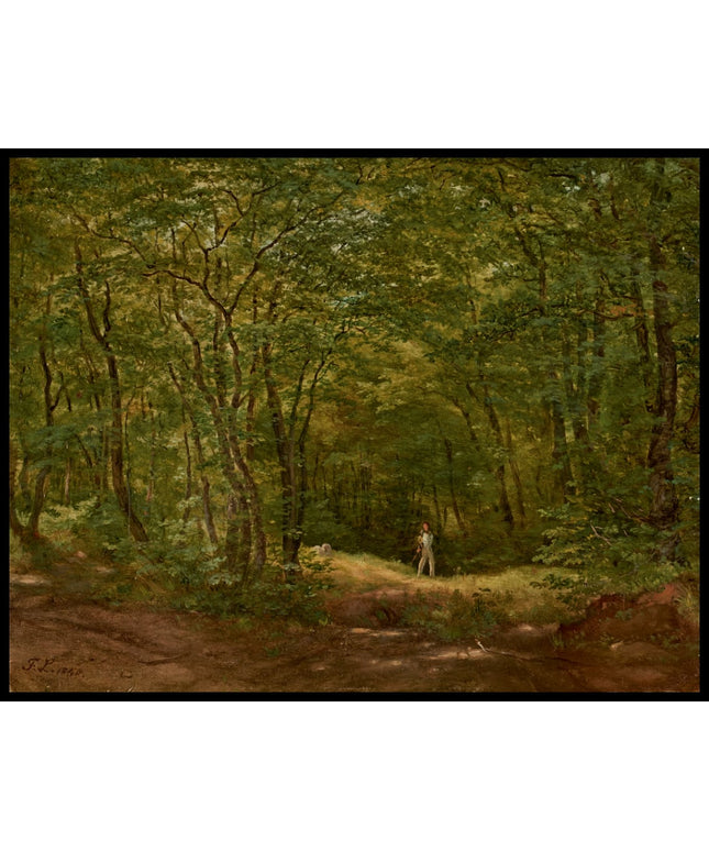 Spaziergänger in einer Waldlandschaft