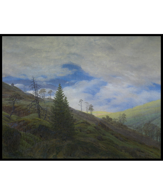 Ein Kunstdruck von einem Abhang an einem Berg im Riesengebirge