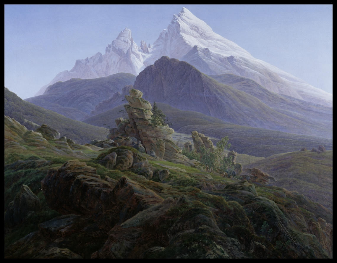 Ein Kunstdruck des Watzmanns in den Berchtesgadener Alpen