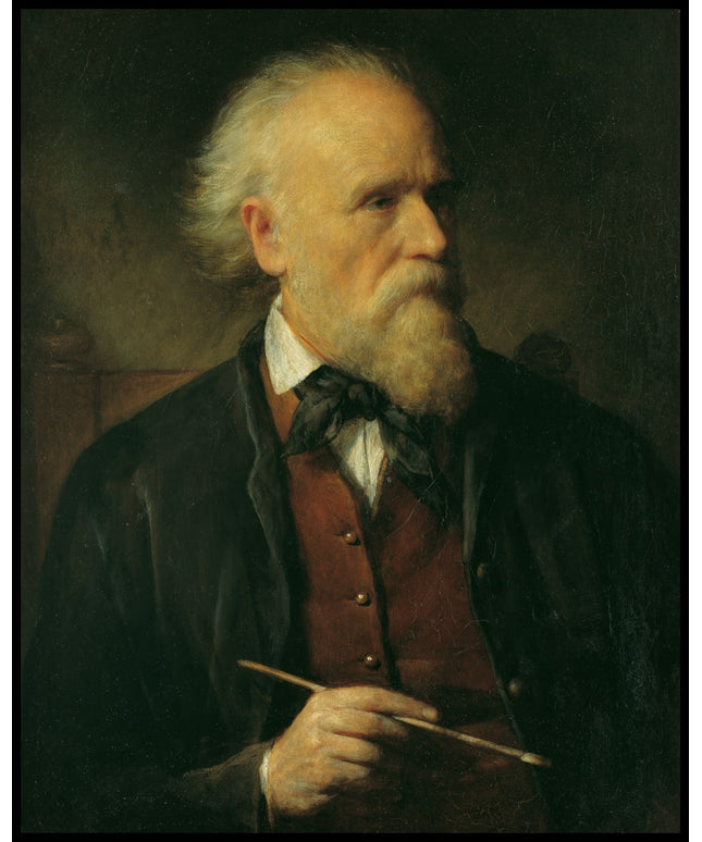 Selbstporträt mit Pinsel in der Hand