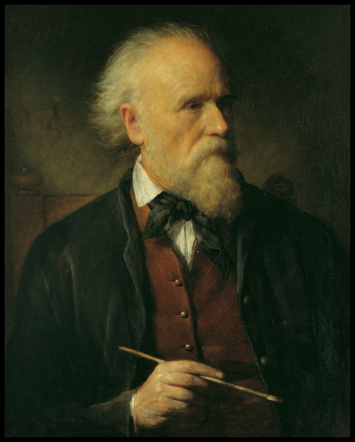 Self-portrait with brush in hand