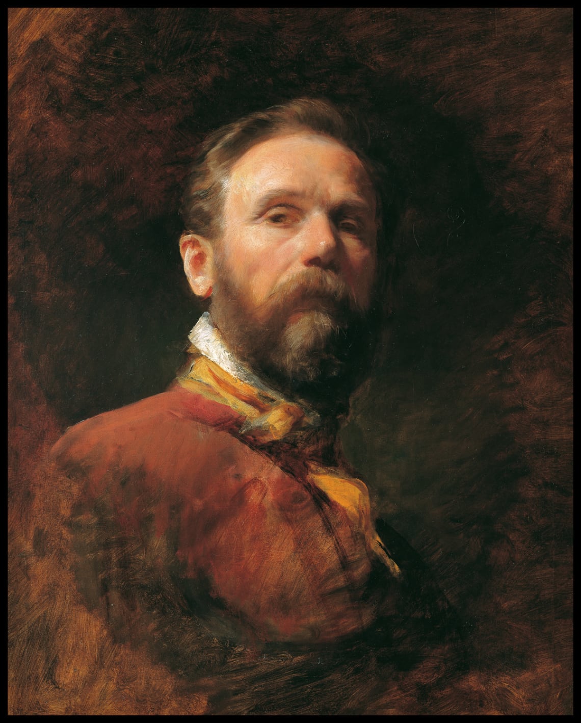 Self-portrait seen from below