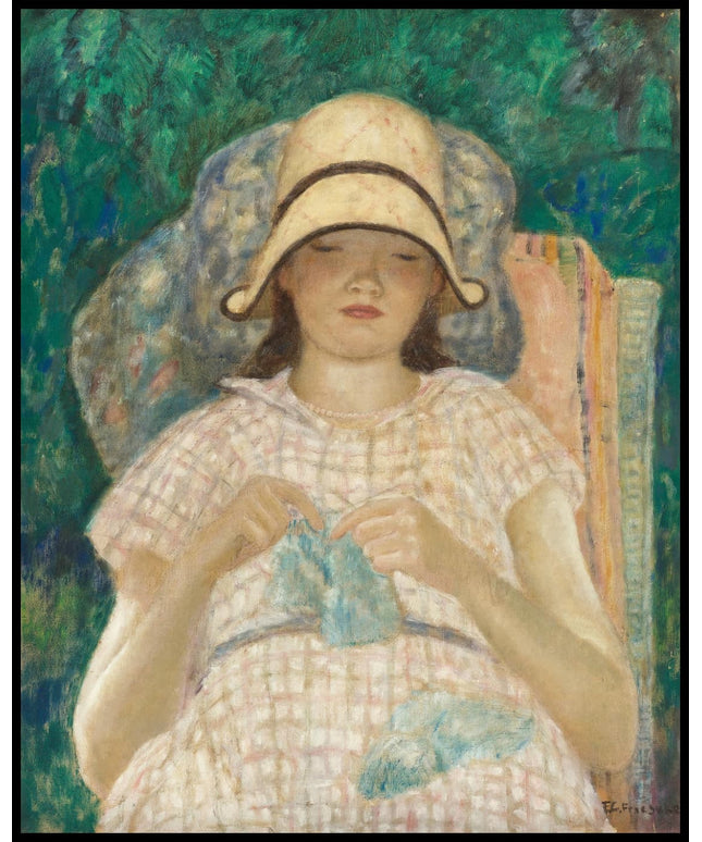 Girl knitting