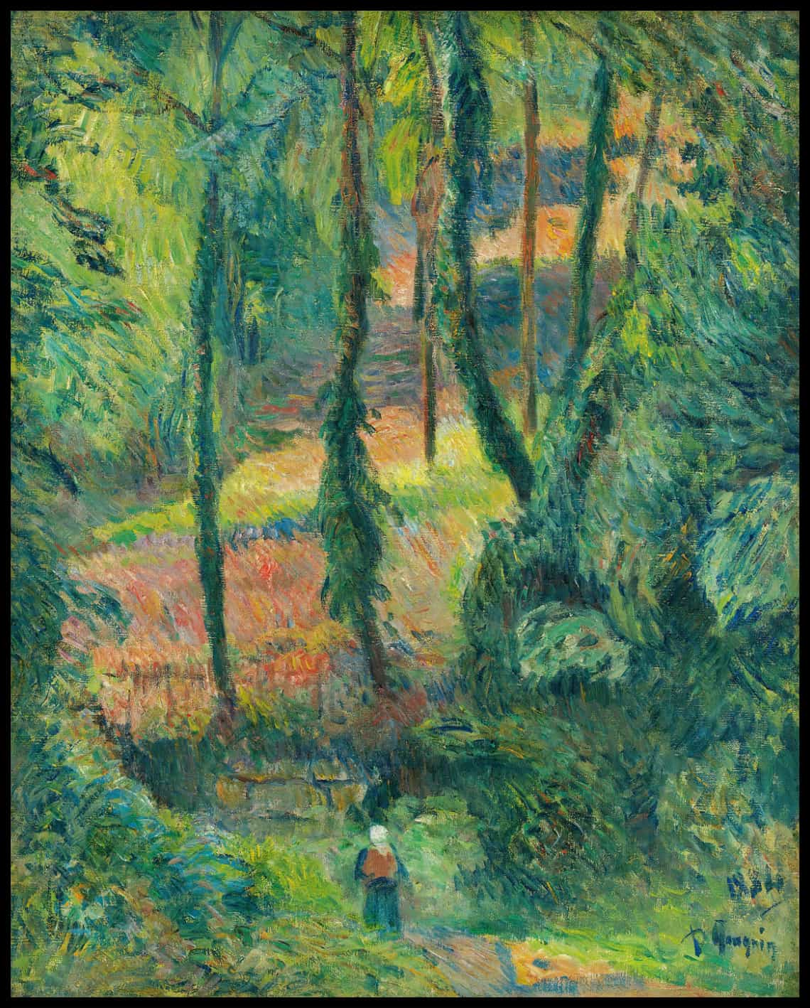 Chemin Creux Dans Une Pente Boisée