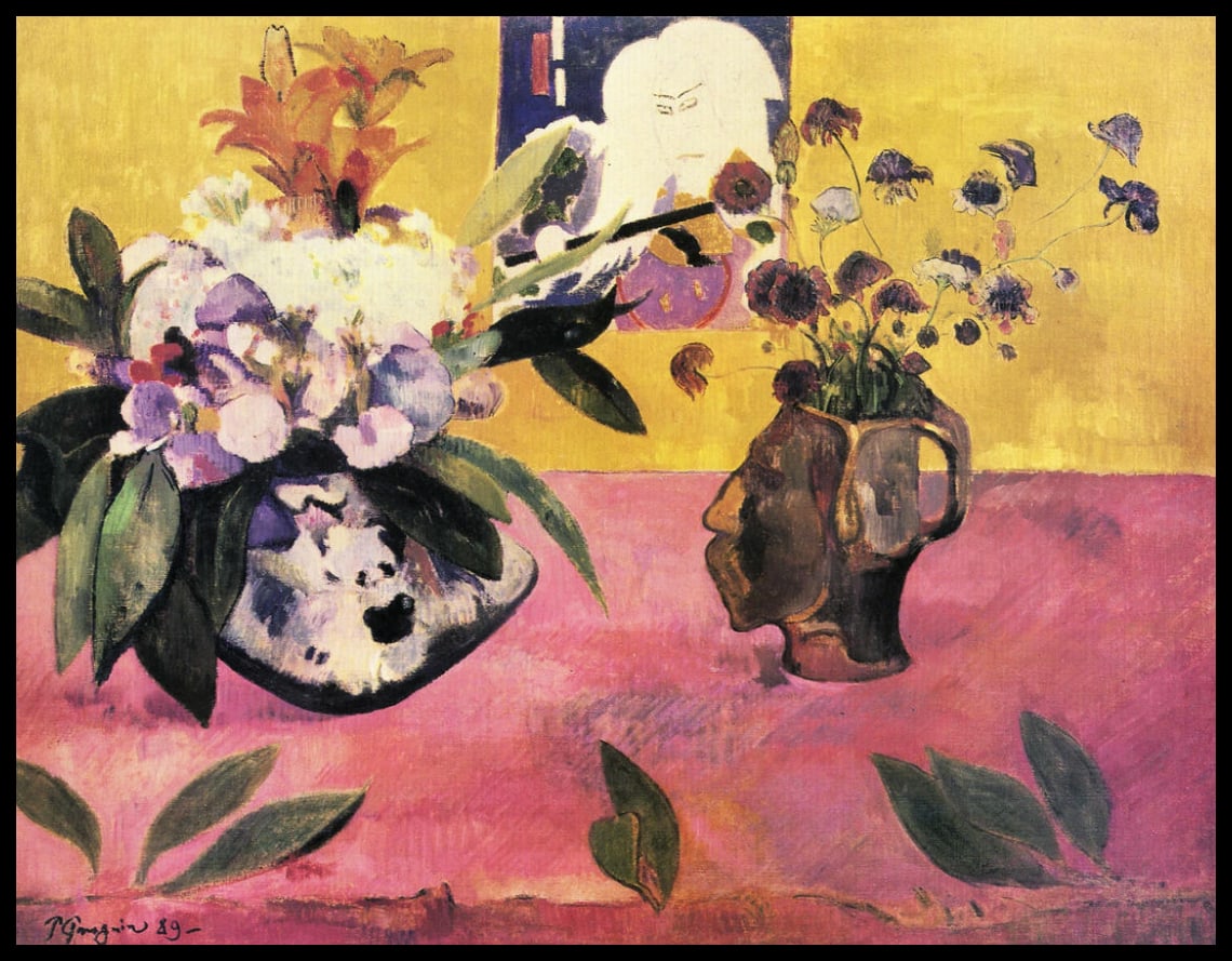 Still life with Japanese woodcut