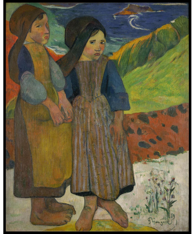 Kleine Bretoninnen am Meer