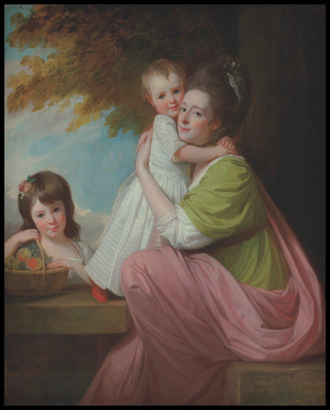 Group portrait of Dorothy Stables with her daughters