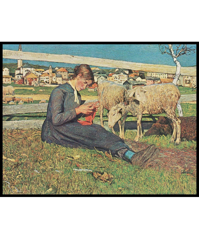 Junges Mädchen beim Stricken