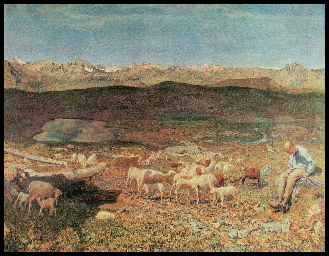 Herding sheep in the Alps
