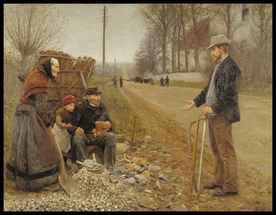 People by a Road