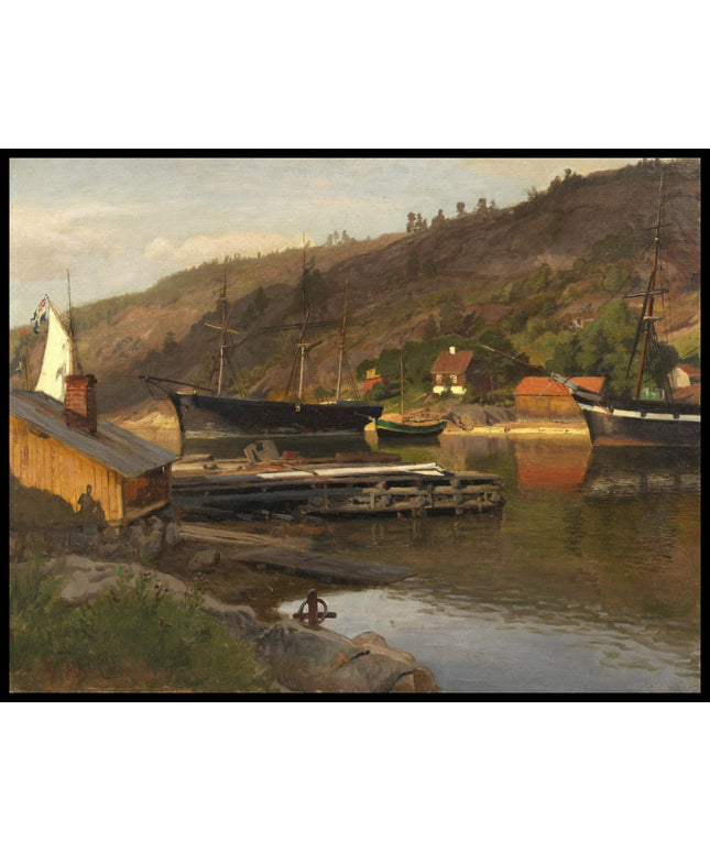 Landungsbrücke Drøbak in der Abendsonne