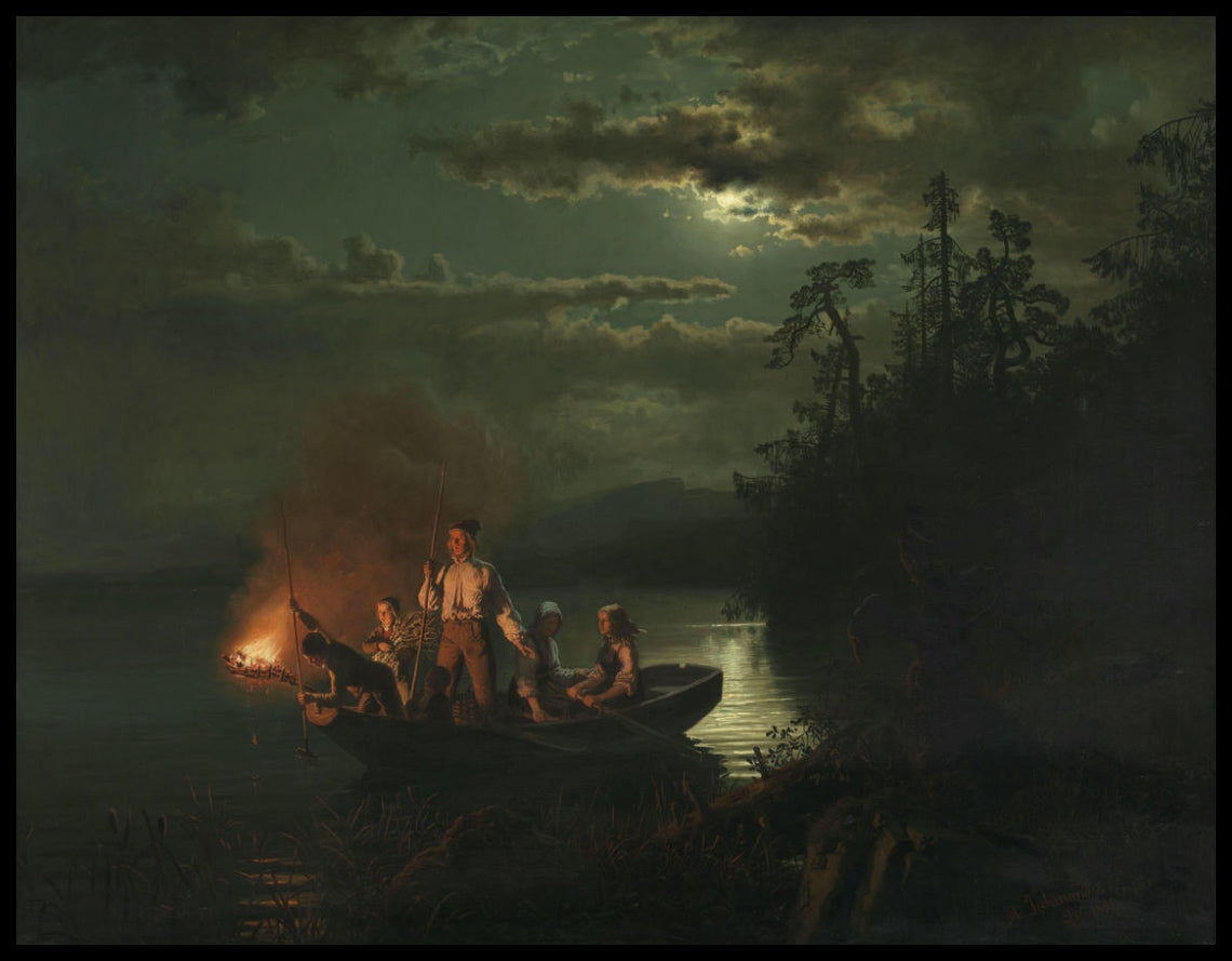 Pêche au harpon de nuit sur le lac Krøderen