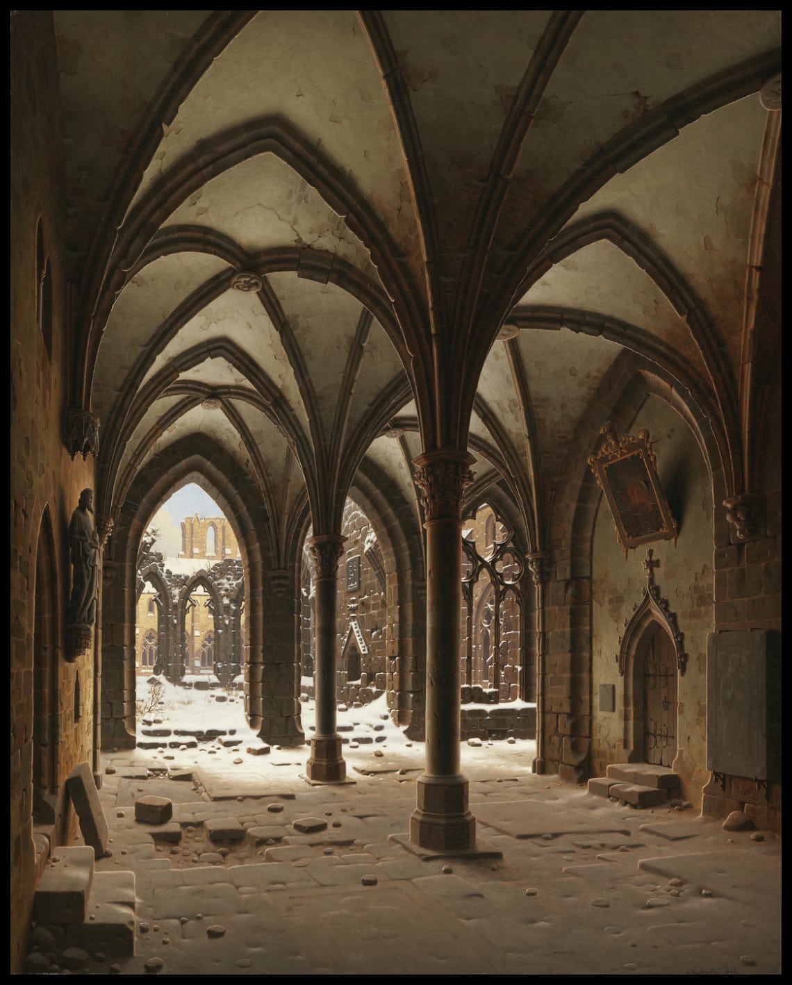 Les ruines du monastère de Walkenried en hiver