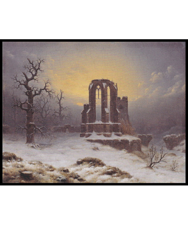 Kirchenruine im Schnee