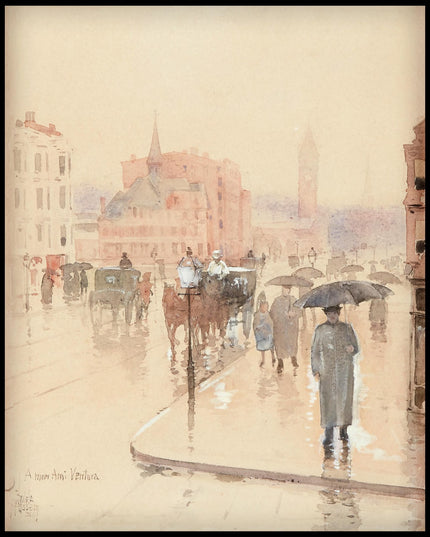 Rainy Day, Columbus Avenue, Boston