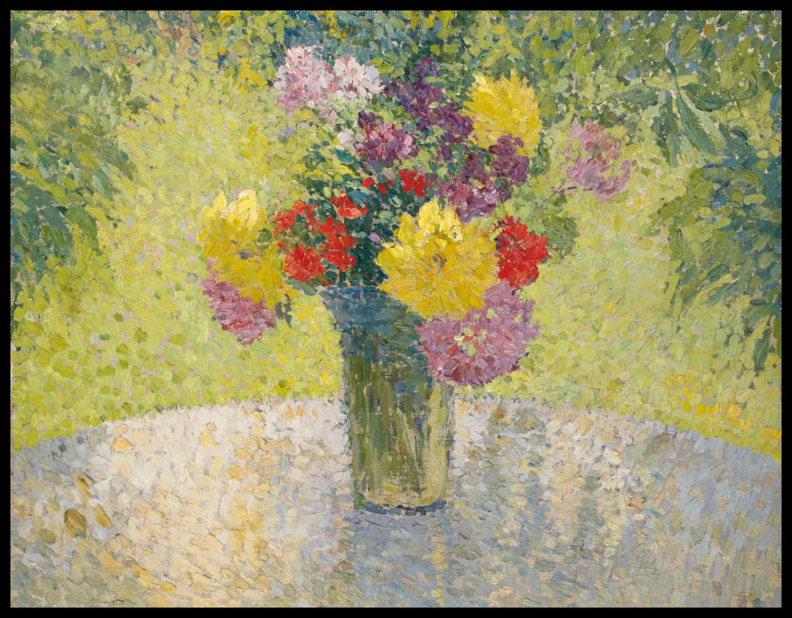 Bouquet sur la table en pierre de Marquayrol