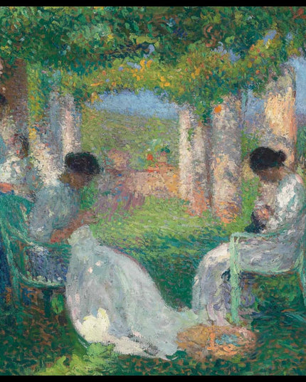 Couture sous la grande pergola