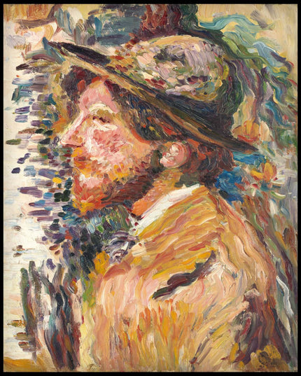 Homme en buste de profil avec un chapeau