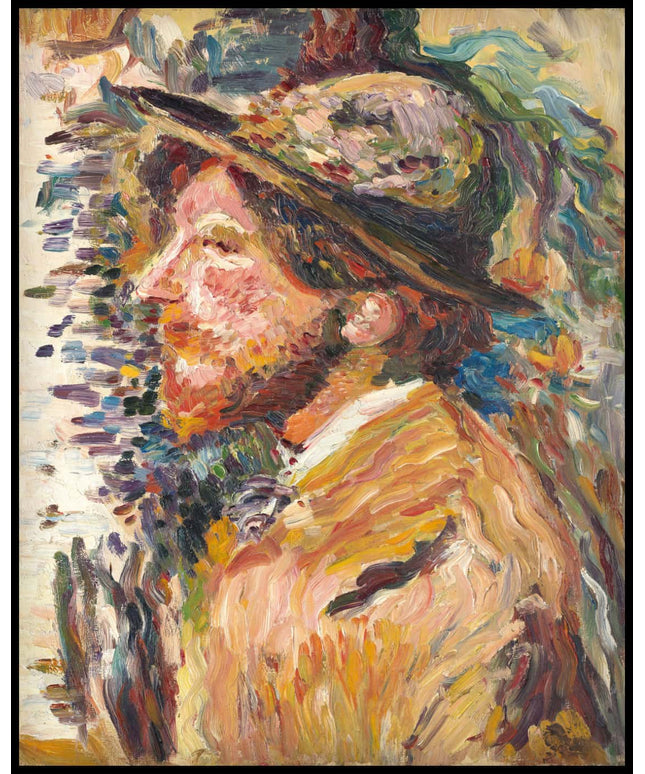 Homme en buste de profil avec un chapeau