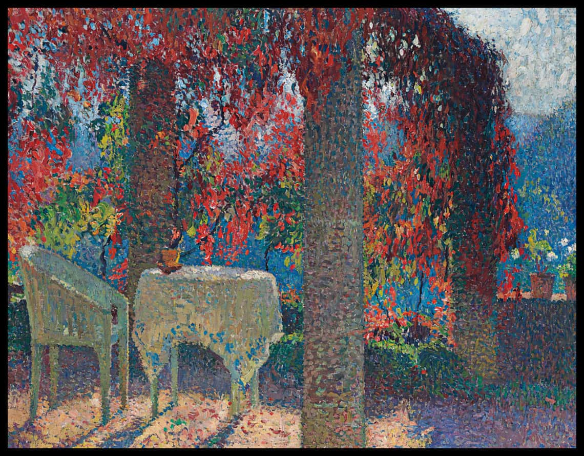 La pergola de la cuisine à Marquayrol, un matin d'automne