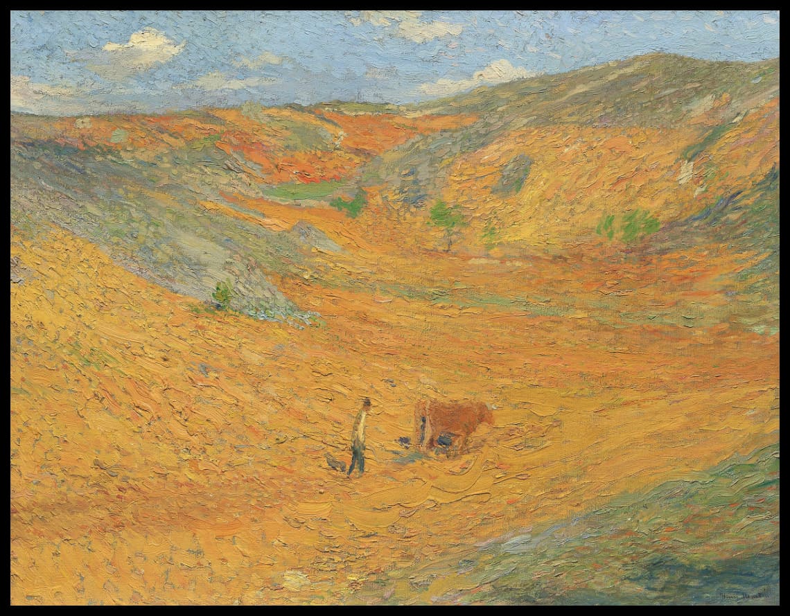 Laboureur au fond d'une combe