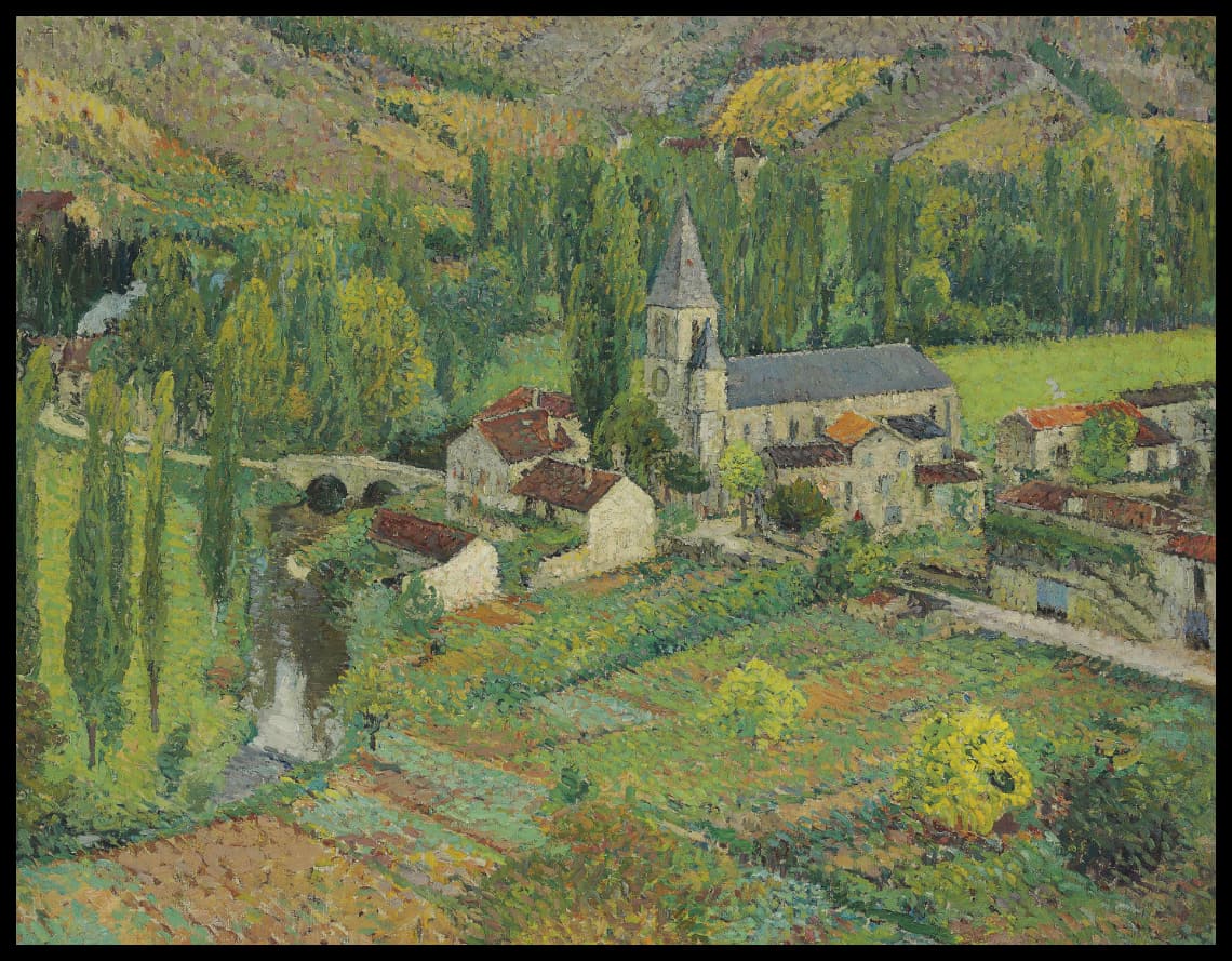 L'Eglise, l'école et le pont de Labastide-du-Vert