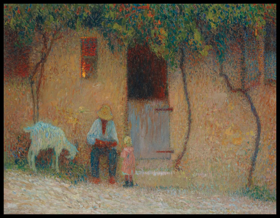 Paysan in front of his maison à Labastide du Vert
