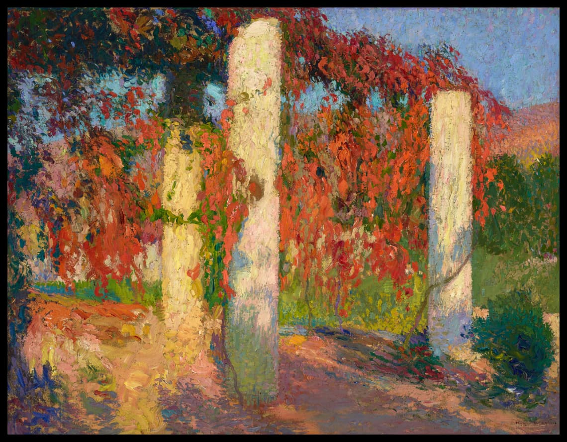 Pergola de la cuisine de Marquayrol en automne