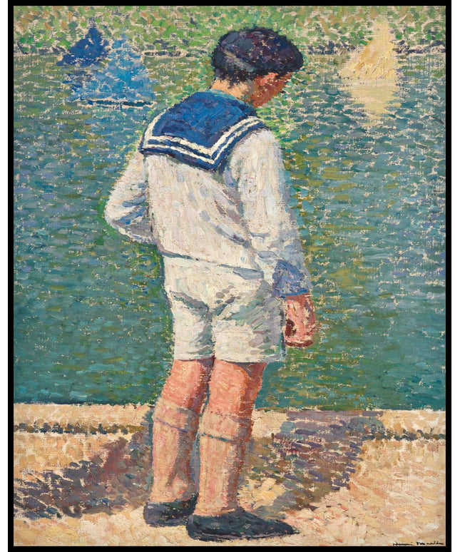 Petit garçon au bord du Bassin du Jardin du Luxembourg à Paris