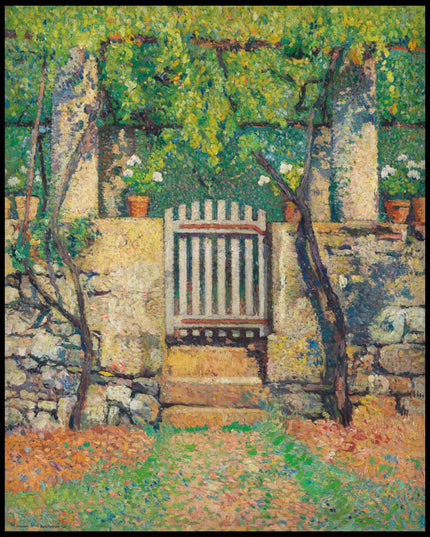 Portillon donnant sur le potager de Marquayrol, vu du potager