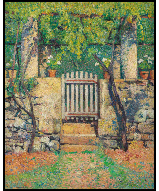 Portillon donnant sur le potager de Marquayrol, vu du potager