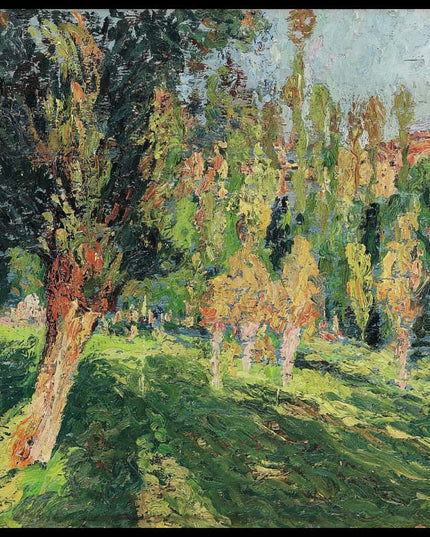 Saules et peupliers dans une prairie